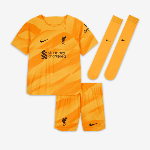 Equipación de portero Nike Liverpool 23/24 Dri-Fit para niños pequeños