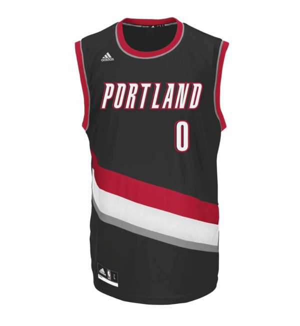 Adidas Camiseta Réplica Damian Lillard Blazers (negra)