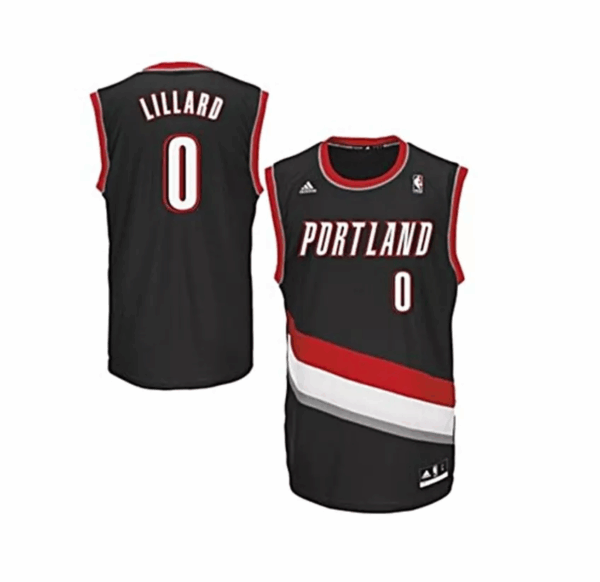 Adidas Camiseta Réplica Damian Lillard Blazers (negra) - Imagen 3