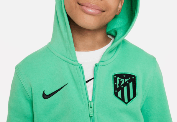 Tercera sudadera con capucha y cremallera completa para niños Atlético Madrid FT CLub 2023/24 DX8843 363 - Imagen 2
