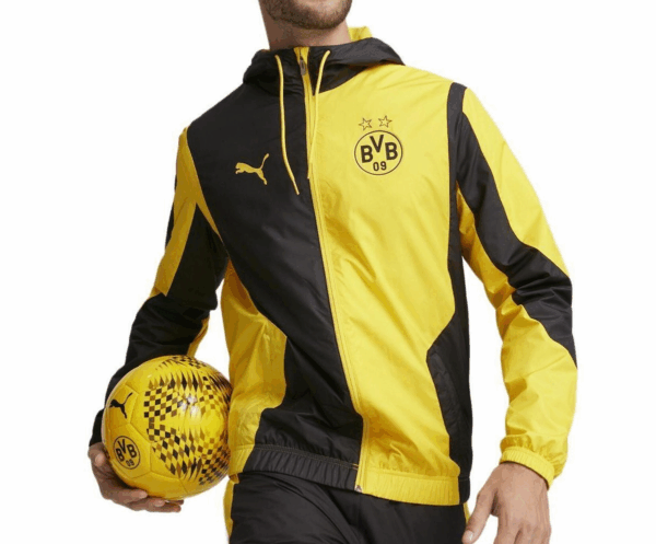 Chaqueta con capucha y cremallera completa Borussia Dortmund Puma 2023/24 Pre-Match Anthem 774202 01