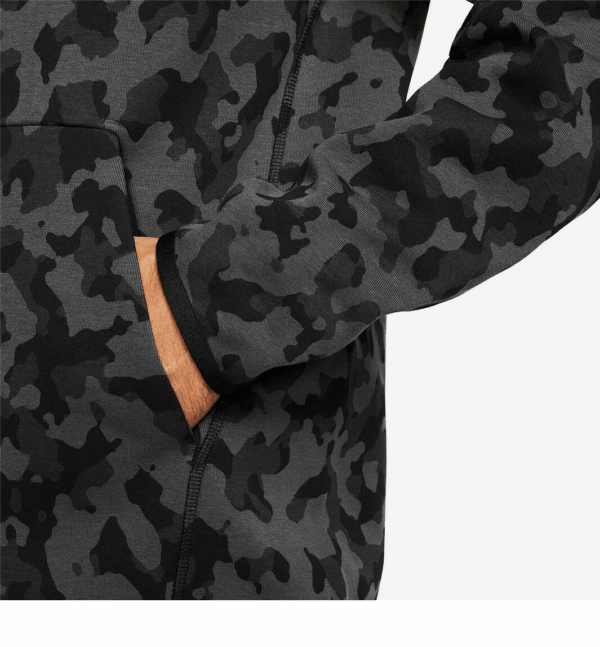 Sudadera con capucha Nike Tech Fleece AOP Camo con cremallera completa Hombre CJ5975 010 - Imagen 4
